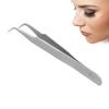 Stainless Steel AntiStatic False Eyelash Grafting Tweezers Clips Portable Eyelash Tool(ST15 Bend Head )