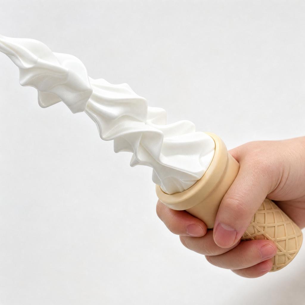 Retractable 3D Printed Toy, Ice Cream Shape Novelty for Kids