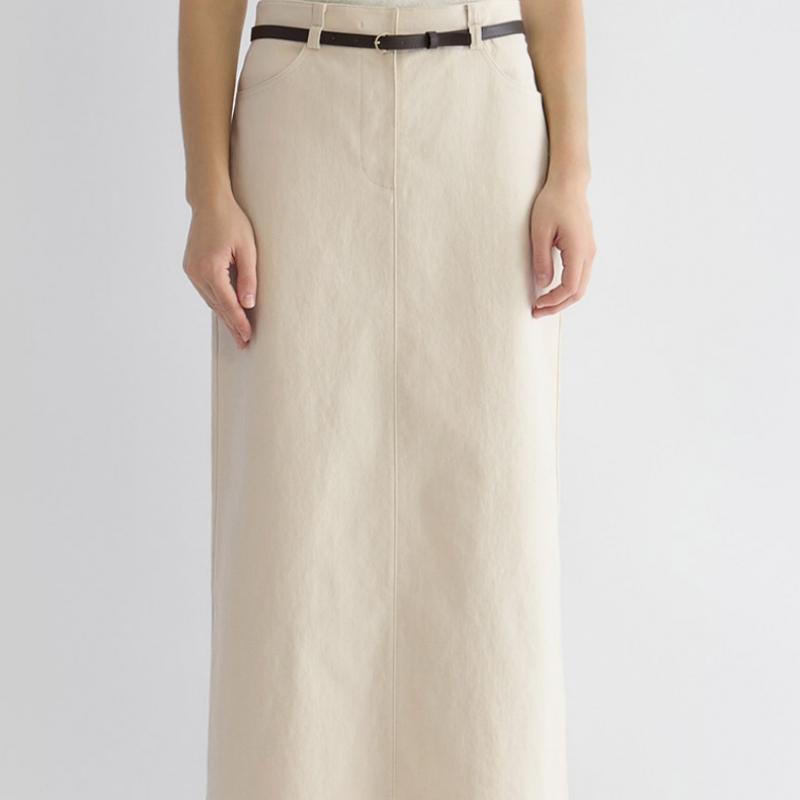  She S miss Длинная хлопковая юбка с разрезом сзади SwwSko41010 Cr