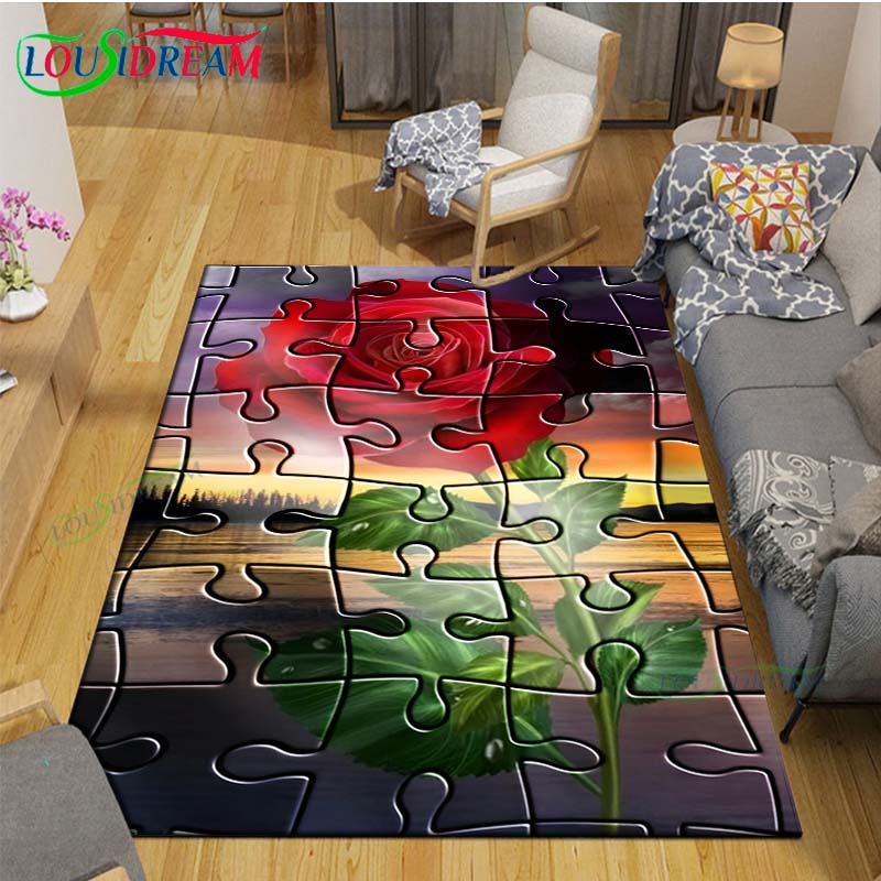 Модный Популярный Ковер-Пазл для Декора Балкона Сада Кофейного Столика Спальни Коврики для Пола Кухни Нескользящий Коврик Alfombra