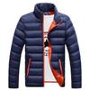 Winter Jacket Long Sleeve Cotton-padded Zipper Men's Stand-up Collar Plus Size