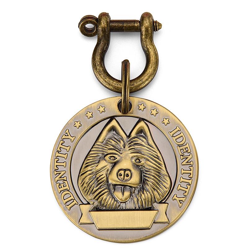 1 шт. Идентификационная бирка для домашнего животного, бронзовая табличка для имени собаки кошки, персонализированный номер адреса, идентификационная подвеска для ошейника для собаки