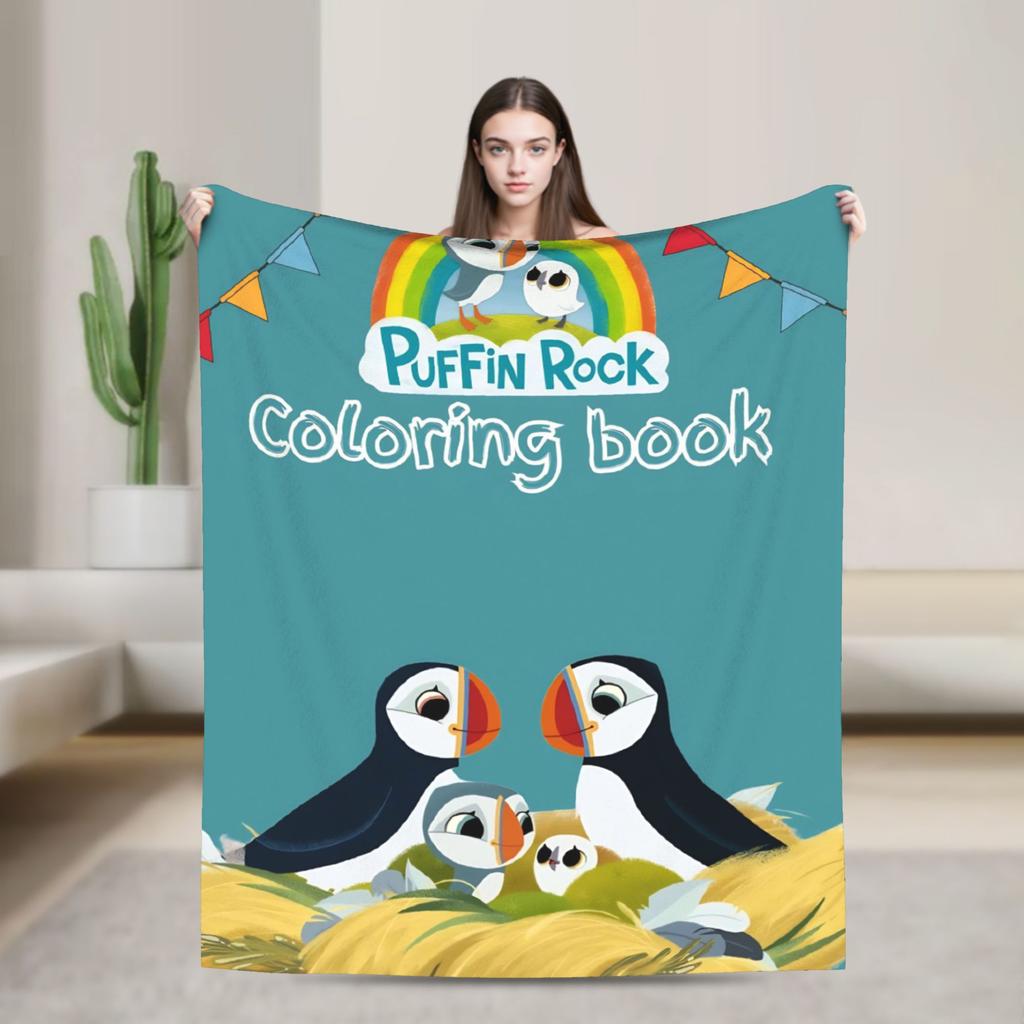 Puffin Rock Oona Baba   Blankets  Travel Flannel Throw Blanket For Couch Chair Soft Custom Quality Bedspread Birthday Gift