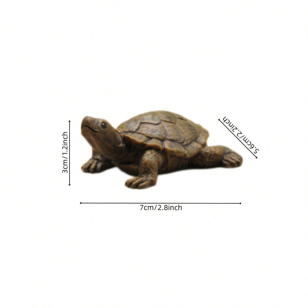 High - Fidelity Mini Turtle Model for Aquatic and Terrestrial Terrarium Decorations Great Gift for Turtle Lovers and Hobbyists