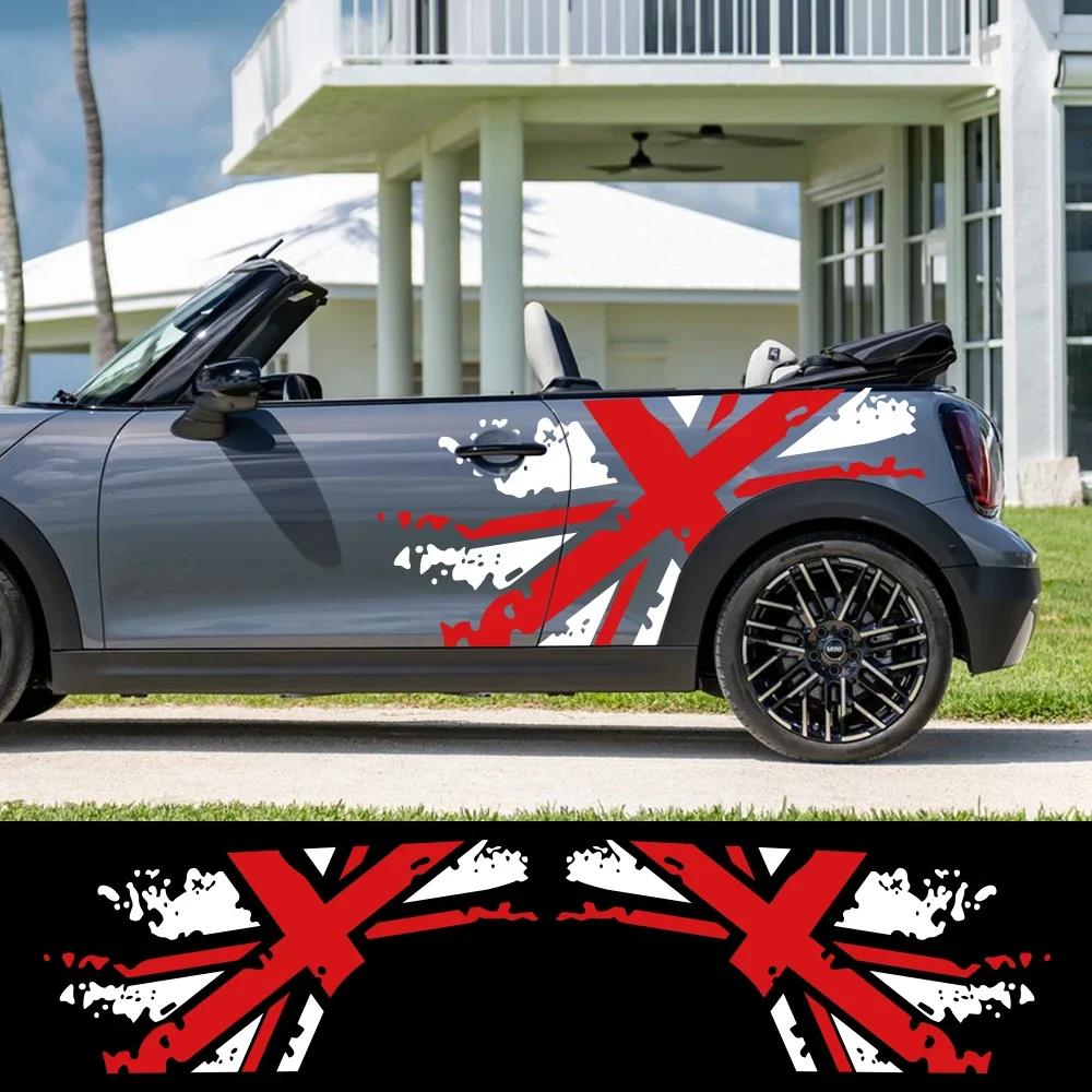 Car Body Side Sticker Splash Union Jack Flag Decor Decal Universal For MINI Cooper S One Countryman F54 F55 F56 R55 R56 R60