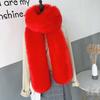 180cm Luxury Wraps Shawl Thick Fluffy Ladies Neck Warmer Muffler Fake Fur Long Scarf  For Women Men