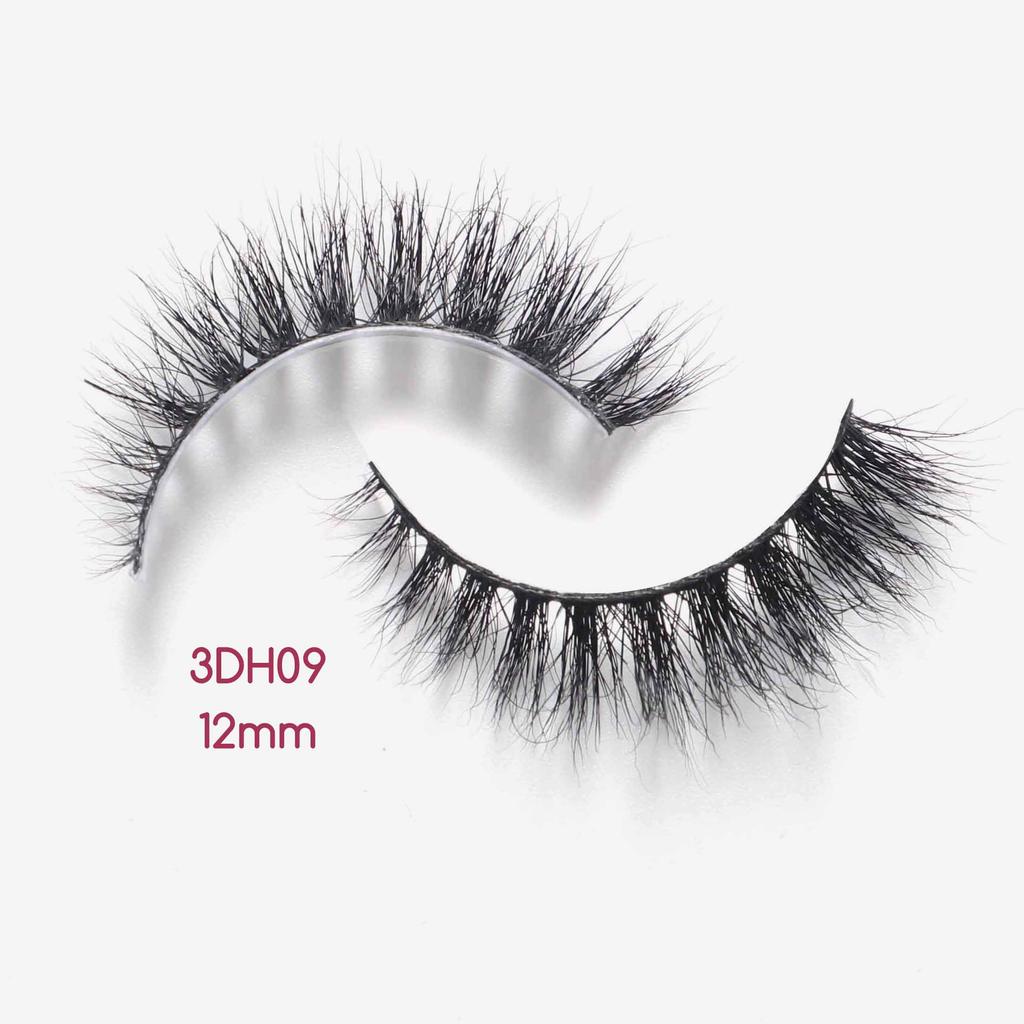 Heidi Short and Lightweight 3D Natural Mink Eyelashes Soft Band Handmade Mink Eyelash Doll Shape 13mm