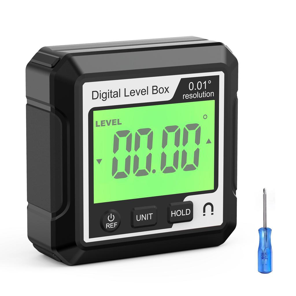 Digital Angle Finder Gauge with Magnetic Base and Backlit LCD Display Angle Ruler 4 of 90 Degree Digital Level Box for