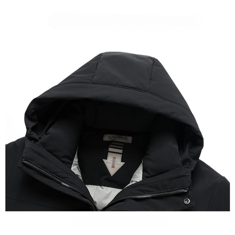 Новый зимний мужской пуховик на гусином пуху со съемной подкладкой, простая повседневная зимняя теплая куртка