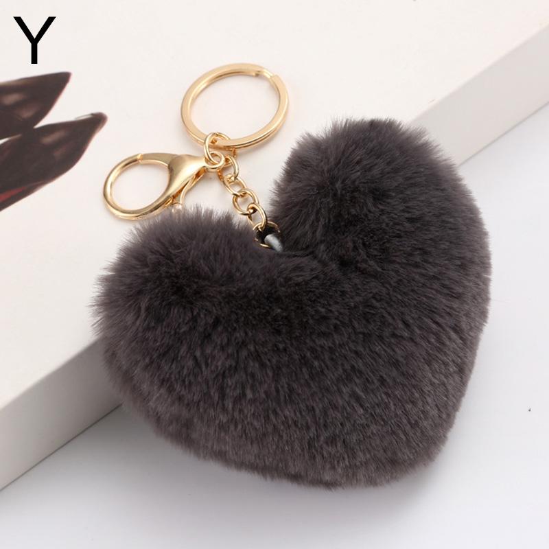 1 шт. помпон сердце любовь брелки плюшевые шарики из меха пушистая модная сумка ювелирные изделия женские украшения автомобиля