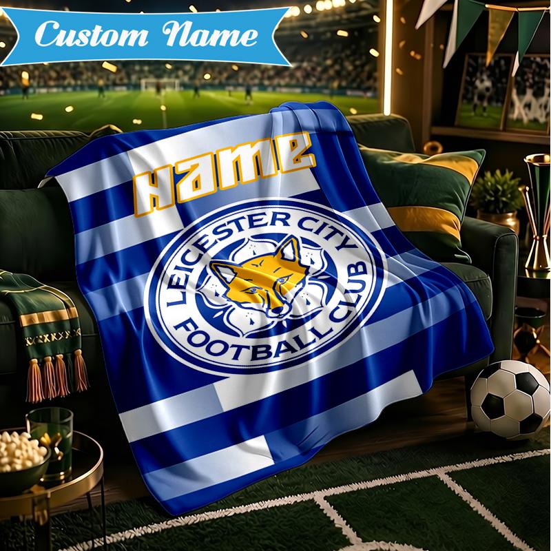 Custom Name Leicester Football Club Blanket Lightweight Ideal Bedding Blanket Perfect for Travel, Camping, Living Rooms, Sofas, Christmas gift