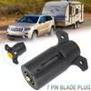 7 Way Trailer End Round RV Style Light Plug Connector Blade Pin Socket American Wiring Adapter Caravan Tow Accessories 12V