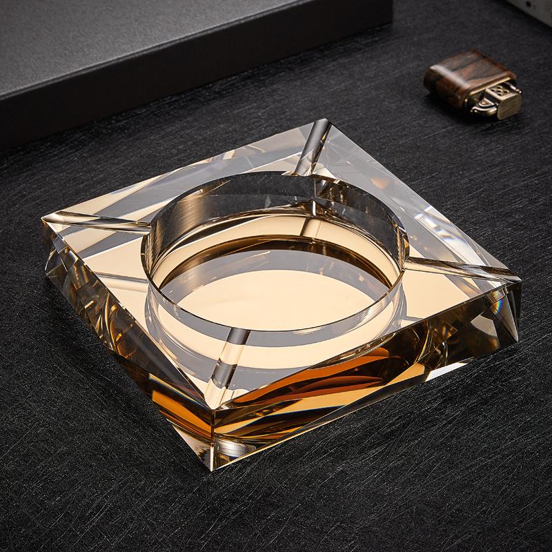 Crystal Glass Ashtray with Custom Logo for Home, Hotel, KTV Decor & Gifts