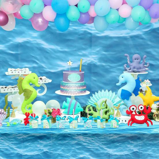 1/2 шт. скатерть водонепроницаемая маслостойкая легко моющаяся многоразовая одноразовая скатерть для вечеринок скатерть на тему океана