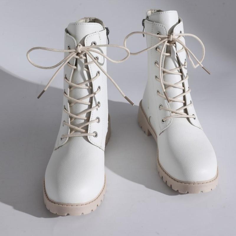 Модные британские однотонные ботильоны на молнии для женщин, осенне-зимние, с круглым носком, на шнуровке, короткие ботинки, женская обувь из искусственной кожи, ботильоны, женские