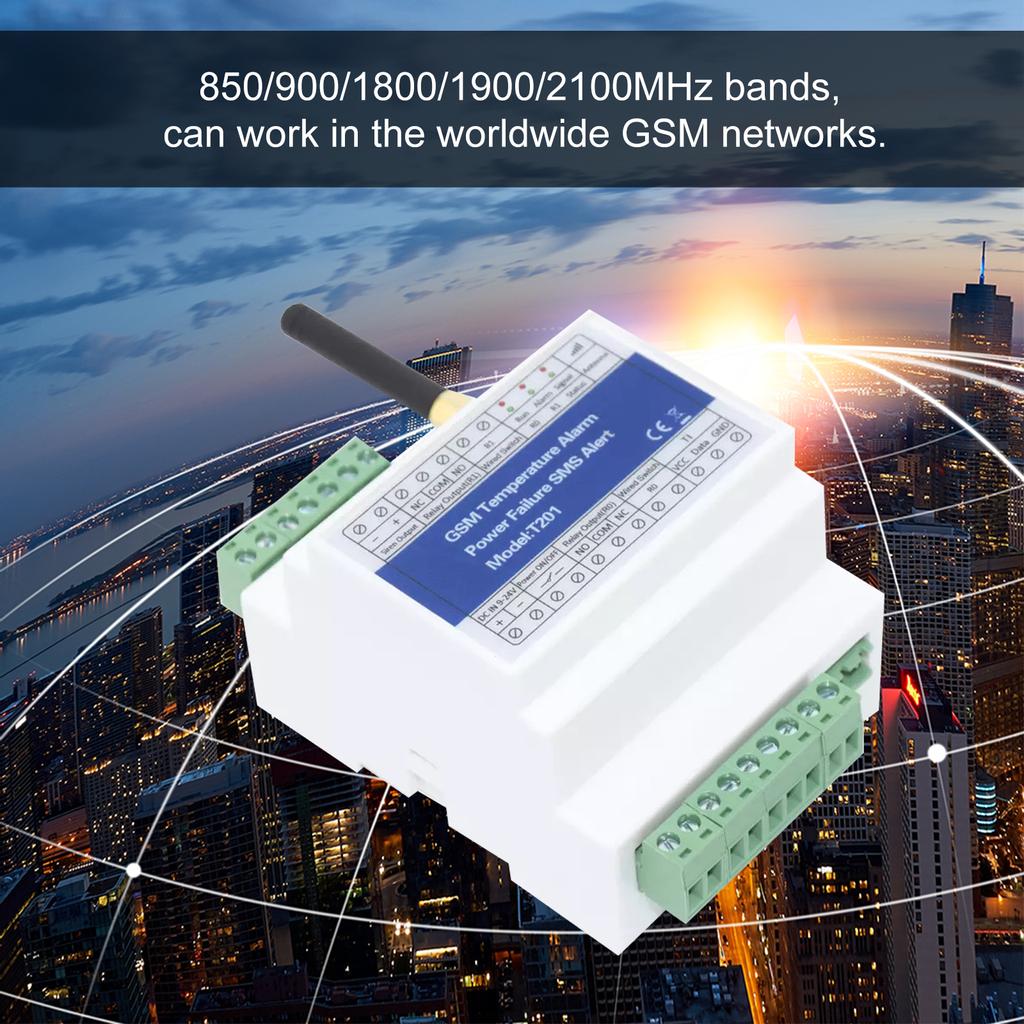 GSM Удаленное реле Контроллер доступа T201 GSM Сигнализация по температуре 2G/3G/4G Мониторинг состояния питания SMS-сигнализация о сбое питания 2 релейных выхода Температу
