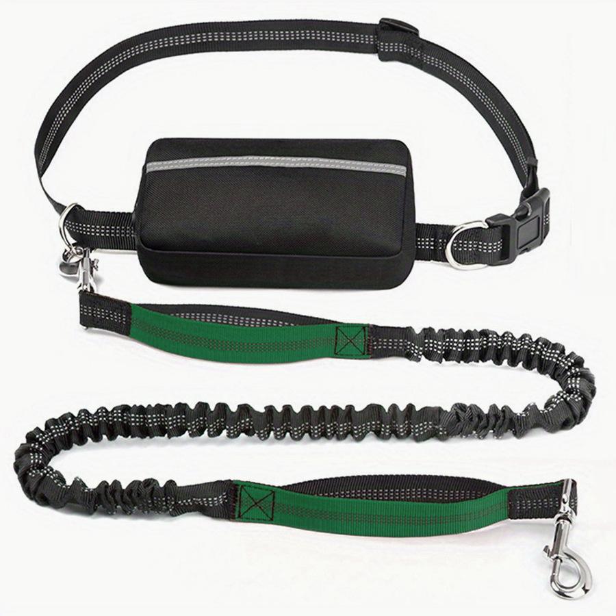 Outdoor running pet leash nylon reflective night run walk fanny pack leash dog leash set