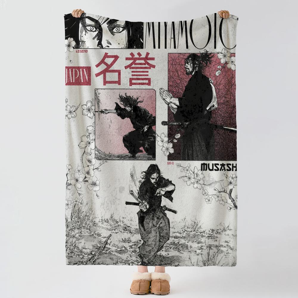 character M-Musashi-i Throw Thick Comfort Flannel Quilt,Multi-scene Use Indoor Outdoor Daily Nap