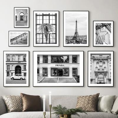 Парижская мода, уличный магазин, витрина, настенная живопись на холсте, скандинавские винтажные постеры и принты, настенные панно для декора гостиной