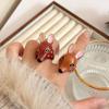 Brown Deer Drip Oil Ring Geometric Chunky Animal Ring Lovely Enamel Ring  Friends