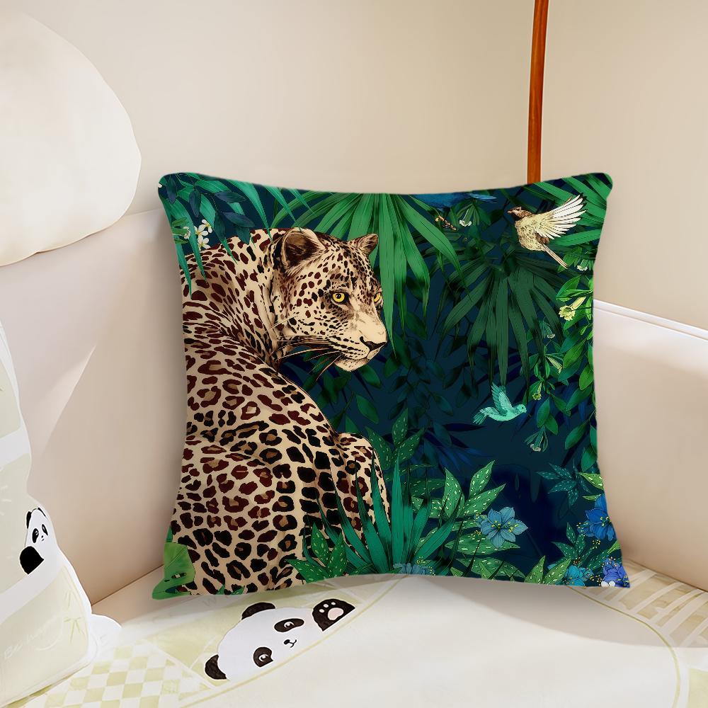 Модная animal leopard наволочка Чехол для подушки Плюшевая ткань Мягкая двусторонняя печать Наволочка для дивана Покрывала