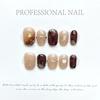 10 Pcs Caramel Amber Leopard Print Handmade Short Press On Nails Full Cover Fake Nail Tips