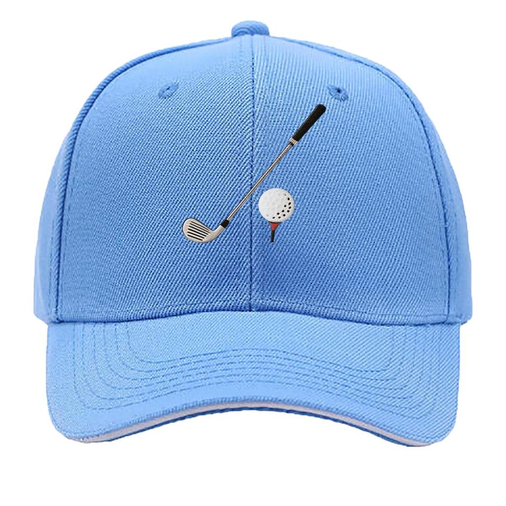 UnisexS Adjustable Baseball Cap with Golf Club Casual Sports Design Hand Washable Suitable for Golf Sandwich Baseball Cap
