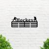 1шт. Металлический настенный орнамент: Вешалка для хоккейных медалей для спортивной демонстрации. Уникальная металлическая вешалка: Медаль с именем хоккеиста.