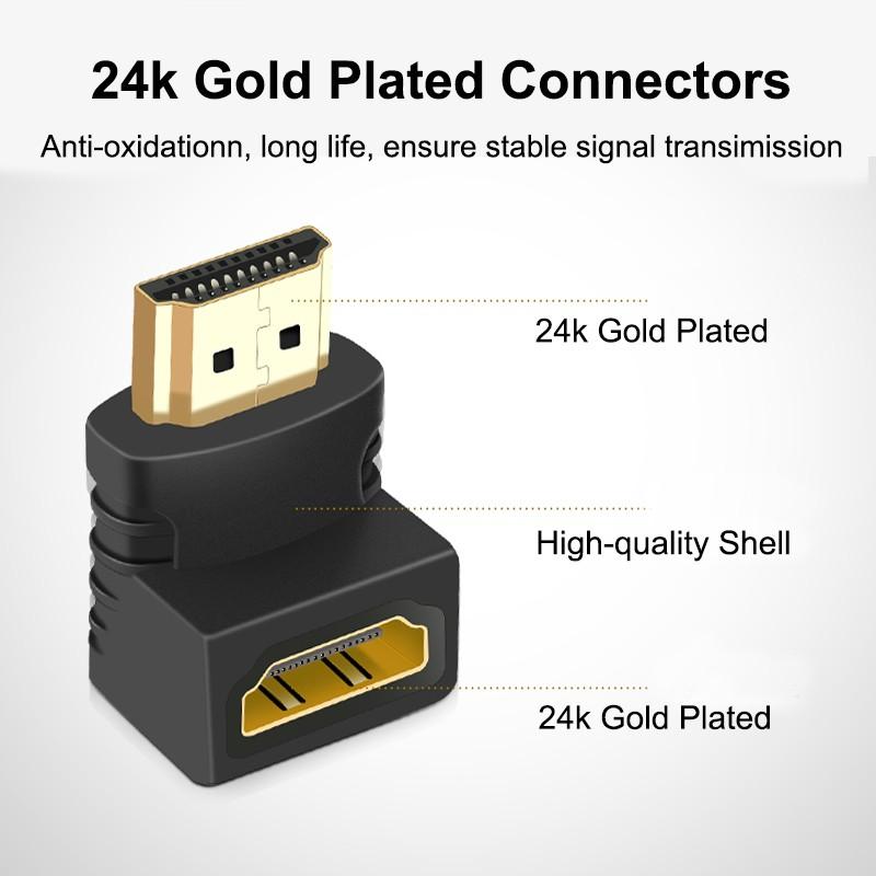 HDMI-совместимый кабель HDMI 90 градусов между мужчинами и женщинами, винтовой кабель для крепления на хост-панели, разъем HDMI-HDMI 1,4 В для удлинителя сплиттера