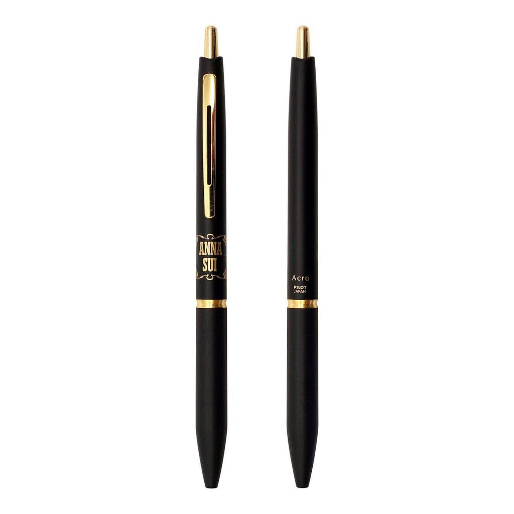 Шариковая ручка Acro x ANNASUI BACE на масляной основе, 0,5 мм, Черная, Логотип,