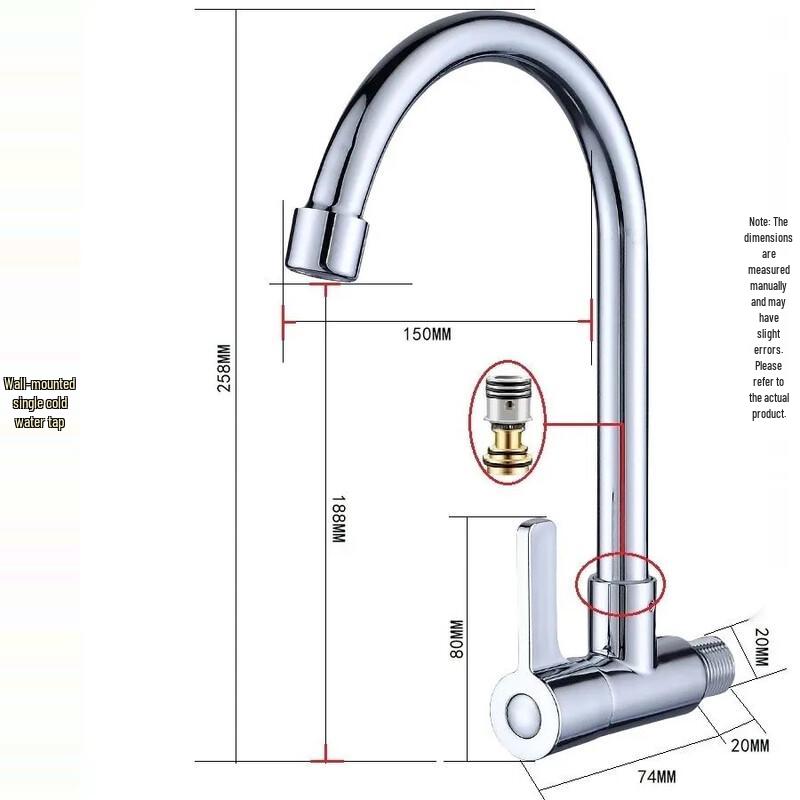 Líndōng 304 Stainless Steel Kitchen Wall-Mounted Single Cold Faucet