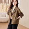 Fashion and Temperament Spring Korean Style Slimming Solid Color Short Jacket with Dropping Shoulders for Spring