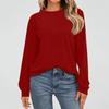 Women's Fashion Long Sleeve Shirts Loose Fitted Crewneck Basic Tops Casual Outfits