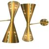 Mid Century Gold Brass Wall Sconces Atomic Butterfly Double Cone Vanity Light Fixture Sconce