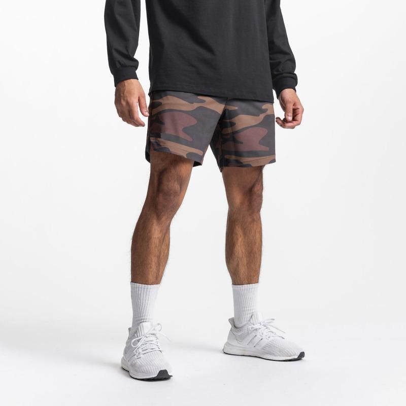 Men Quick Dry Athletic Shorts With Side Split Hem And Elastic Waist