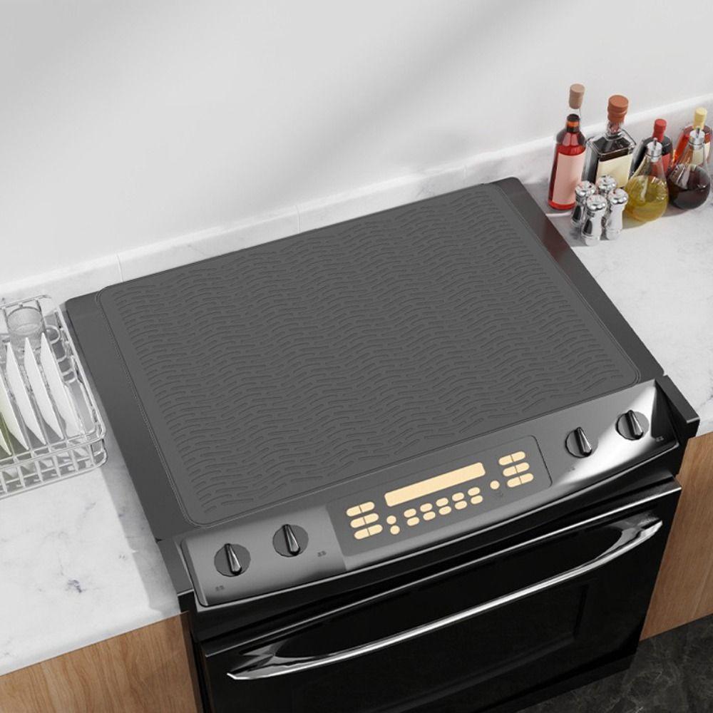 Non-slip Silicone Cooktop Mat Heat Resistant Tableware Pad Dustproof Dish Drainer Mat  Home