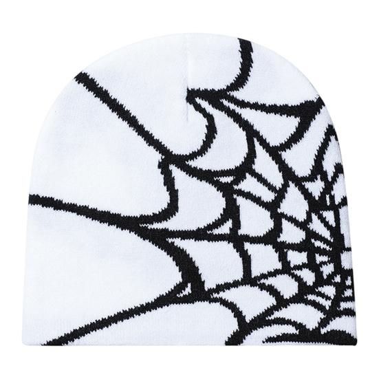 Унисекс зимняя шапка паутина жаккардовый вязаный купол эластичный контрастный цвет без полей для холодной погоды