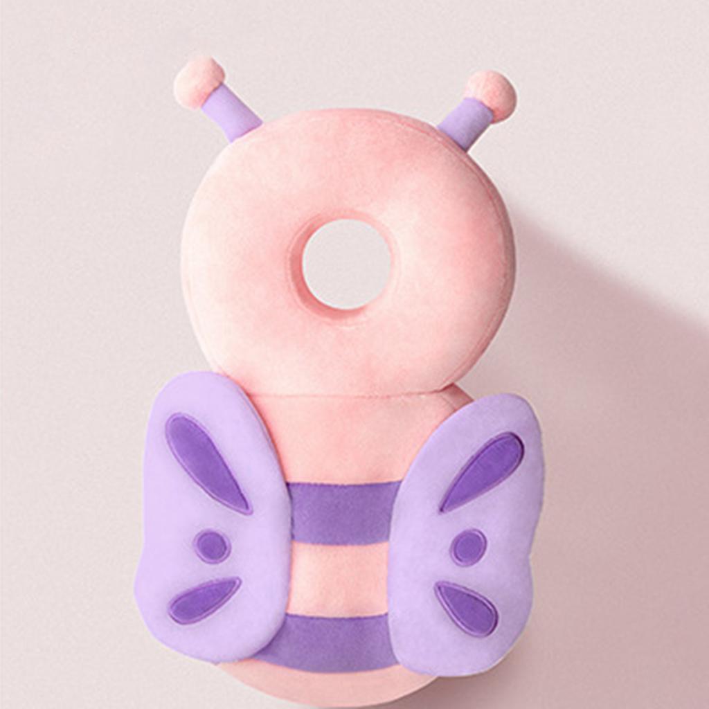 Детская подушка против столкновений Дышащая защита головы для детской ходунки Защита от падений Животное Плюшевая подушка Регулируемый ремешок Подушка для спины