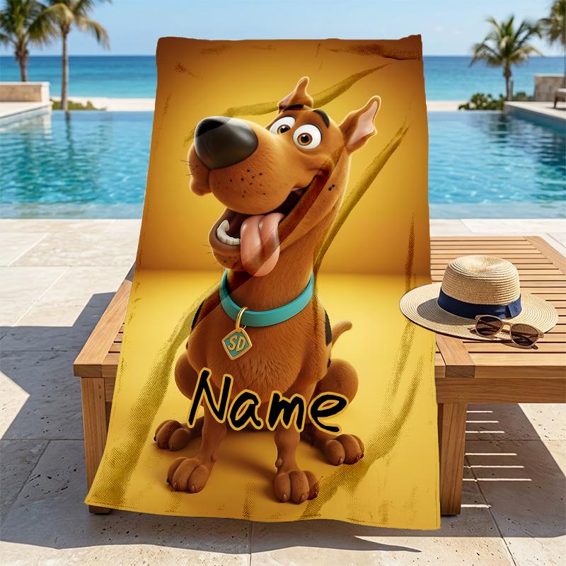 Custom Name Pilot Dog Flight Stylish Digital Printing Beach Towel Quick‑Drying Absorbent Blanket for Beach Pool Gym Travel