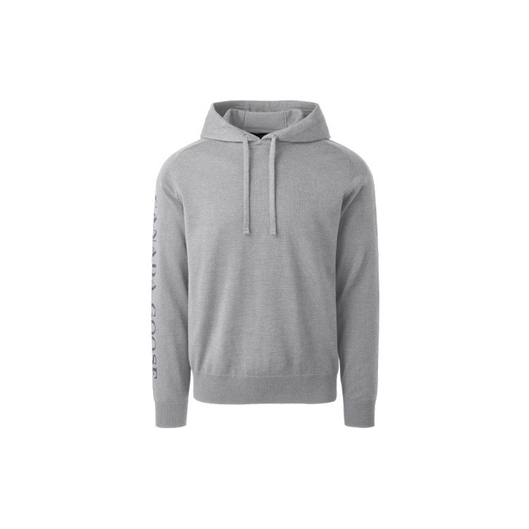 Canada Goose Welland Series Letter Print Hooded Sweatshirt Men tops Flint-Grey 6891M-717