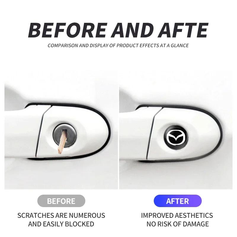 10 шт. Наклейки на замочную скважину замка двери автомобиля, защита от блокировки, для Mazda 6 3 CX5 5 2 323 CX7 Demio Atenza Axela MX30 CX30 CX3, Аксессуары