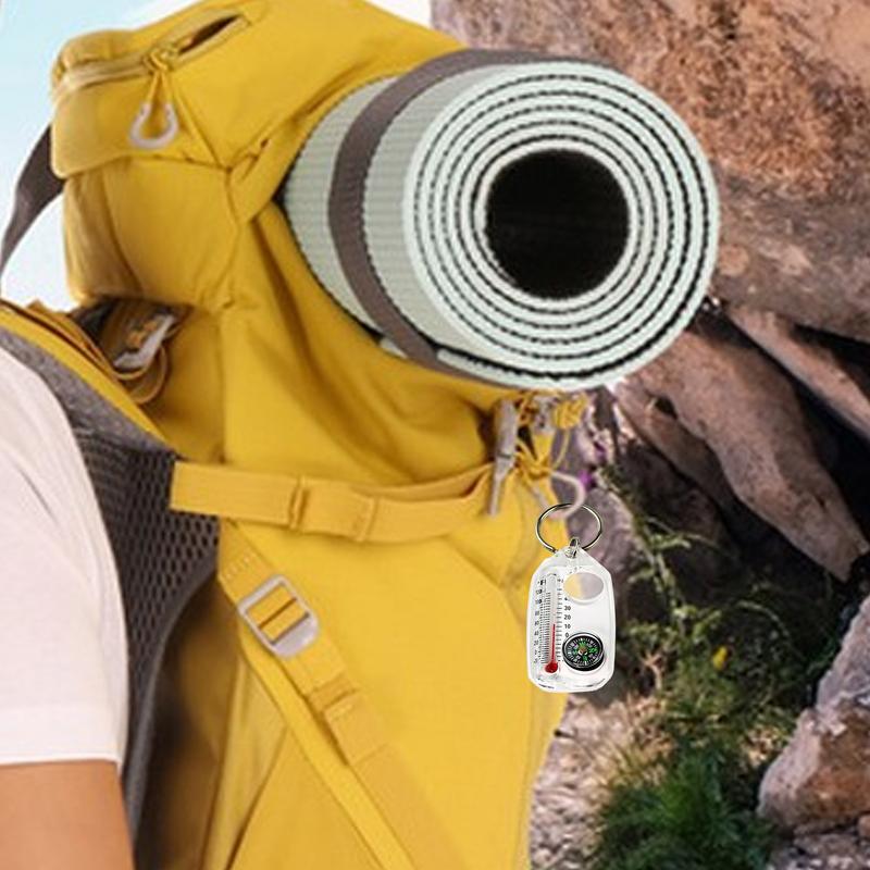 Компас для альпинизма и пешего туризма, портативный светящийся точный компас-термометр, брелок 3 в 1, инструмент для выживания на открытом воздухе