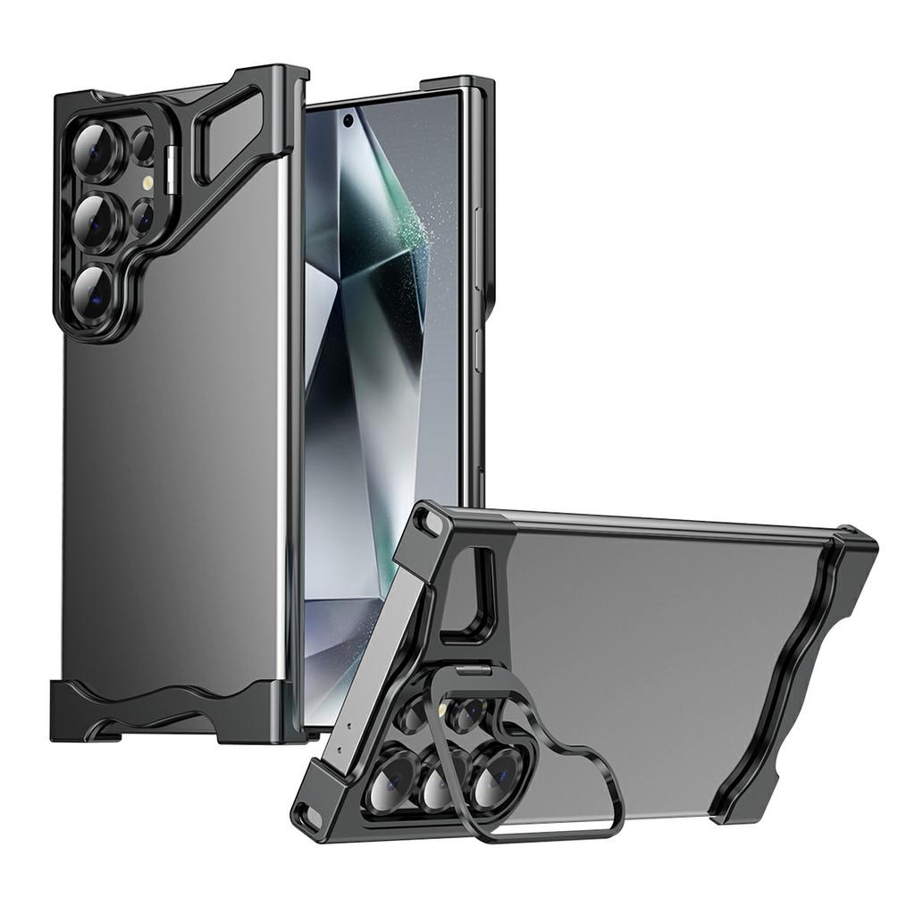 Бампер для Samsung Galaxy S25 Ultra, чехол для телефона с металлическими углами, отводящий тепло, с линзой-подставкой