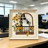 Набор для вышивания 3D-окно с подсолнухами для начинающих с пяльцами 20 см, ножницами и вдевателем