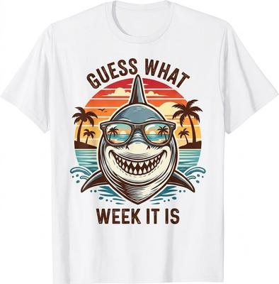 Vintage Shark 2026 Week Guess What Week It Is Shark Lover T-Shirt