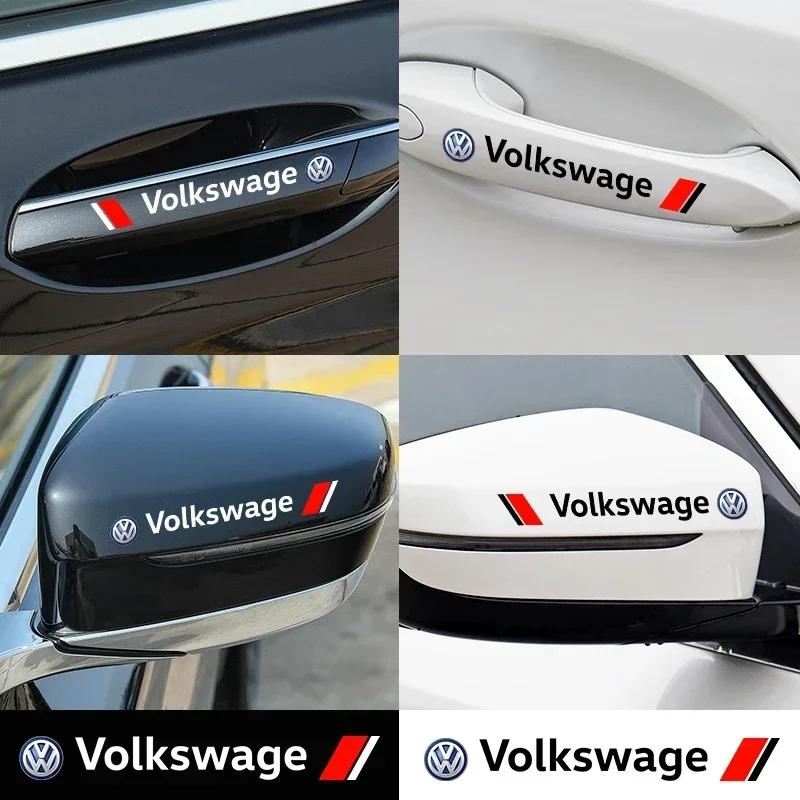 B6 VW Для Volkswagen 4 шт. Автомобильный стайлинг Наклейки-декорации на ручки дверей Наклейки для Volkswagen VW Golf Polo Tiguan Passat Touareg M