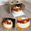 Tall Kraft Paper Cheesecake Box with Window - Available In 4/6/8/10 Inch for Mille-feuille and Baking Takeaway.