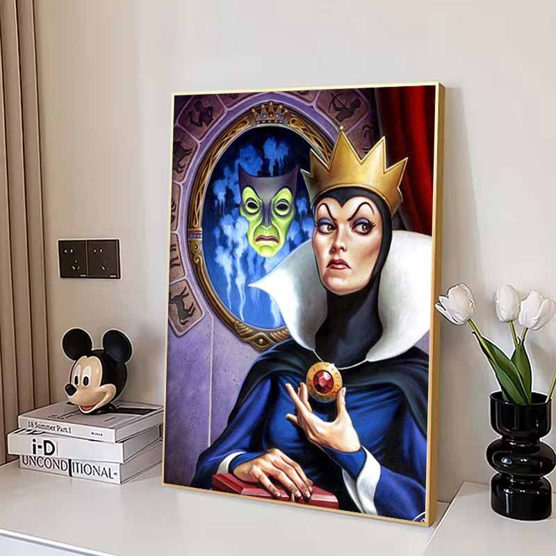 Disney Diamond Painting Classic Illustration of The Evil Queen From Snow White 5D Diamond Painting Art Embroidery Cross Stitch Room Decoration
