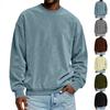 Мужской однотонный свободный повседневный замшевый свитшот с круглым вырезом