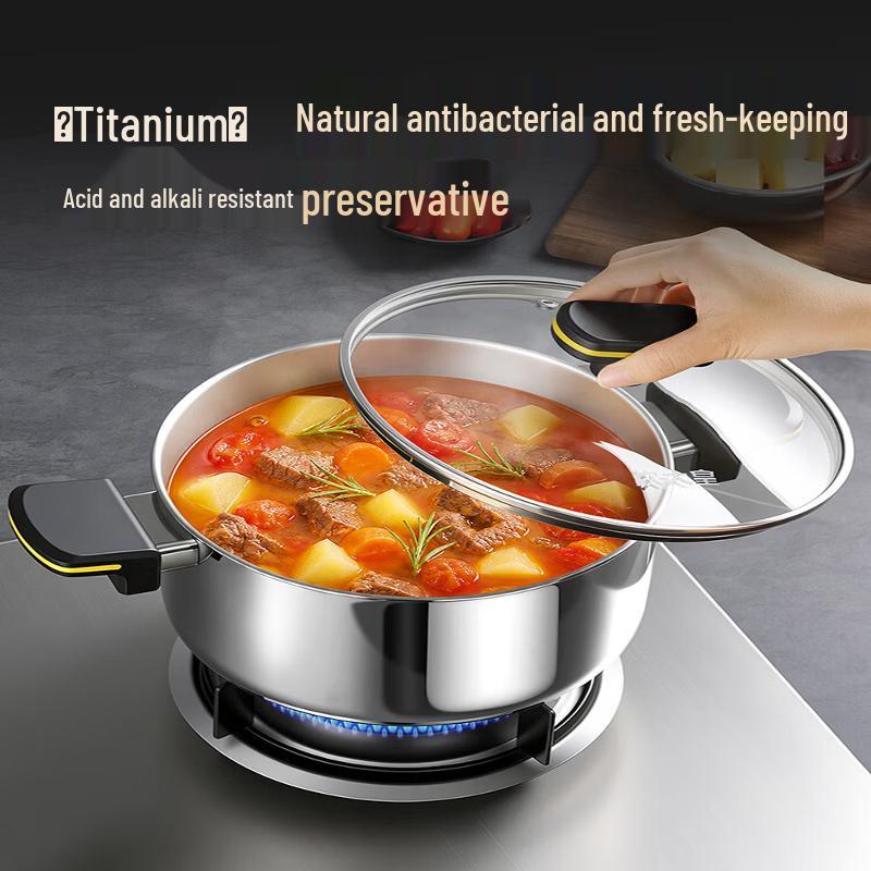 Cooker King Pure Titanium Soup Pot with 316L Steamer